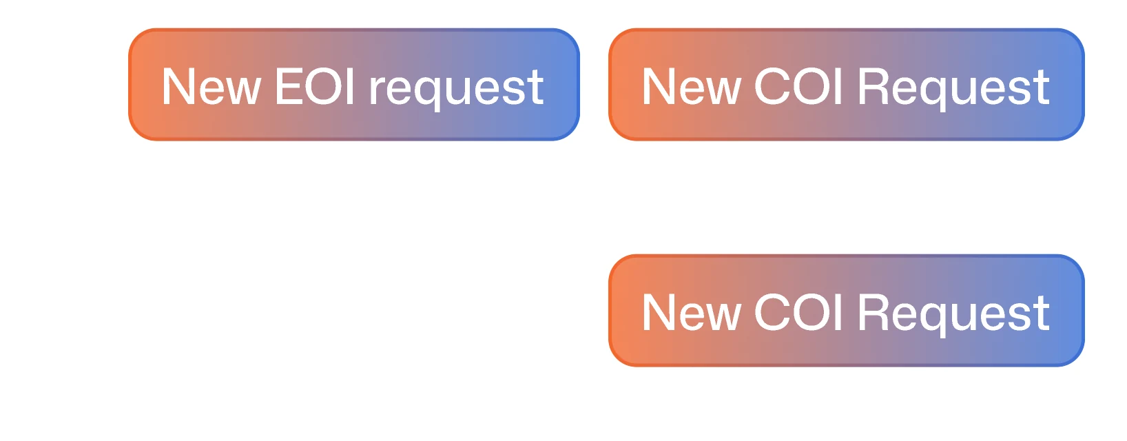 The header with New EOI request beside New COI Request, and with COI alone